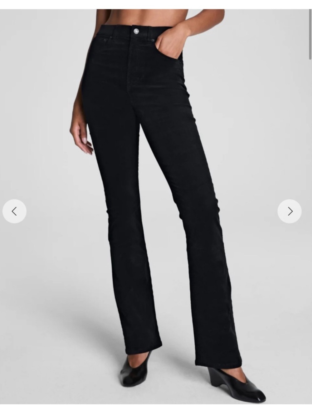 SPANX Corduroy Micro Flare Jeans Sz S Tall/Long Black NWT